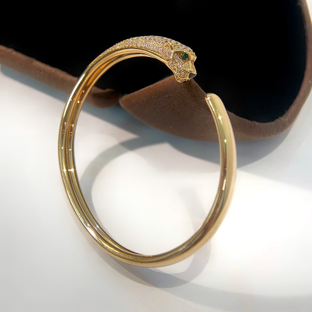 ¡®Aura Jewels¡¯PANTHERE GOLD DIAMOND OPEN BRACELET