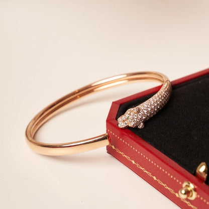 ¡®Aura Jewels¡¯PANTHERE ROSE GOLD DIAMOND OPEN BRACELET
