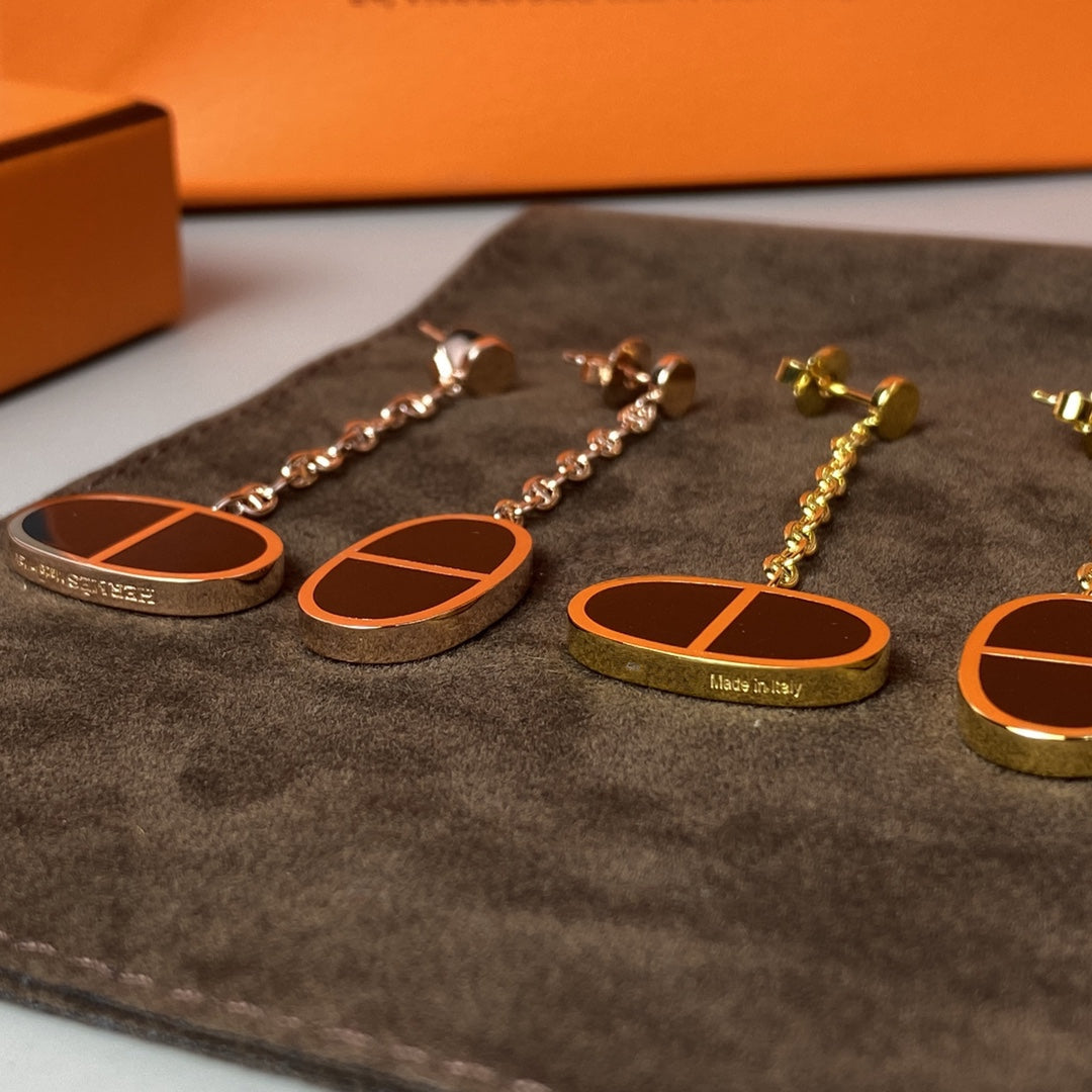 ¡®Aura Jewels¡¯CHAINE VERSO BLACK CERAMIC EARRINGS