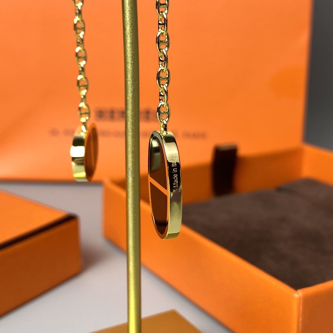 ¡®Aura Jewels¡¯CHAINE VERSO BLACK CERAMIC EARRINGS