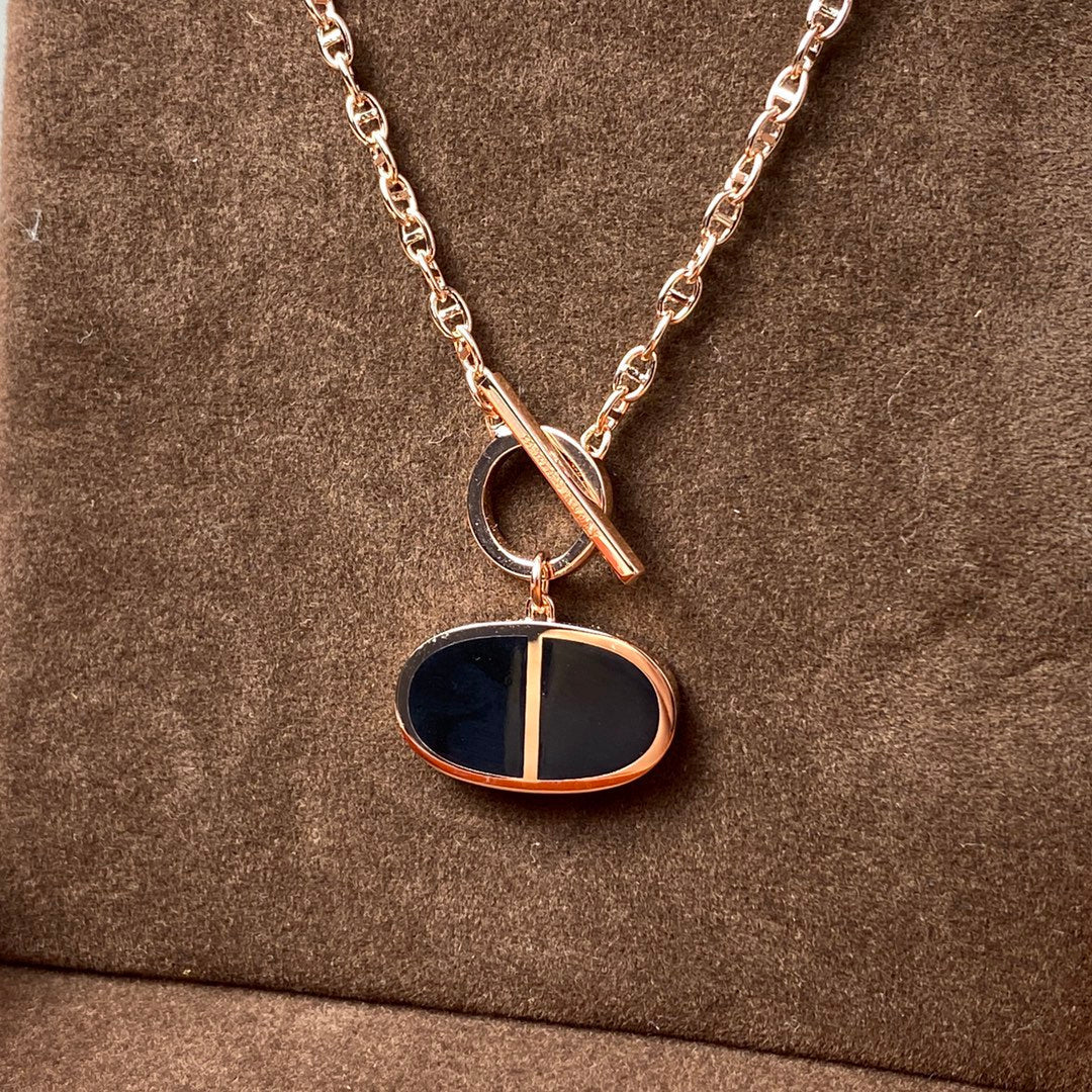 ¡®Aura Jewels¡¯CHAINE VERSO BLACK CERAMIC NECKLACE
