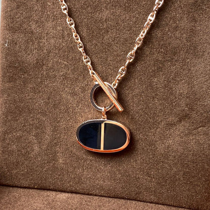 ¡®Aura Jewels¡¯CHAINE VERSO BLACK CERAMIC NECKLACE