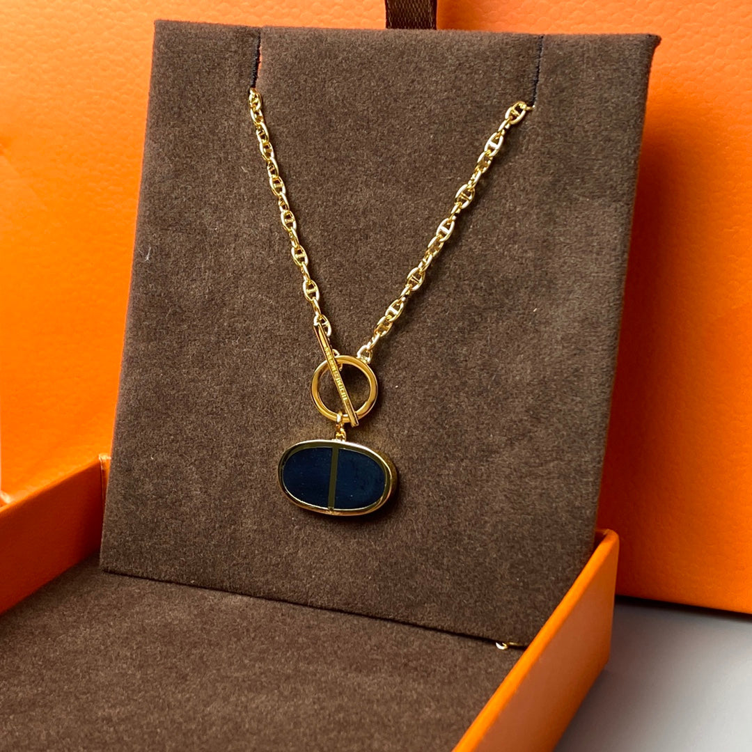 ¡®Aura Jewels¡¯CHAINE VERSO BLACK CERAMIC NECKLACE