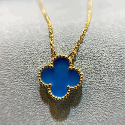 ¡®Aura Jewels¡¯CLOVER 15MM BLUE AGATE NECKLACE