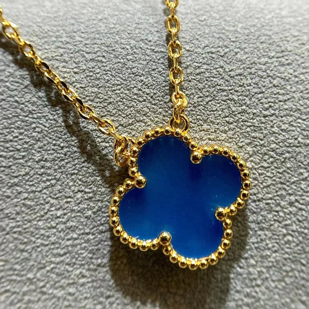 ¡®Aura Jewels¡¯CLOVER 15MM BLUE AGATE NECKLACE