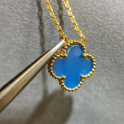 ¡®Aura Jewels¡¯CLOVER 15MM BLUE AGATE NECKLACE