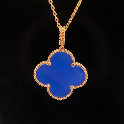 ¡®Aura Jewels¡¯CLOVER 25MM NECKLACE TURQUOISE ROSE GOLD