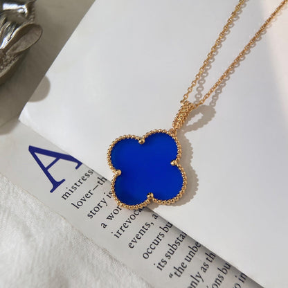 ¡®Aura Jewels¡¯CLOVER 25MM NECKLACE TURQUOISE ROSE GOLD