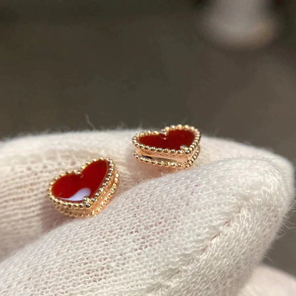 ¡®Aura Jewels¡¯HEART CARNELIAN STUD EARRINGS