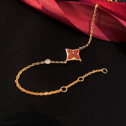 ¡®Aura Jewels¡¯COLOR STAR CARNELIAN PINK GOLD DIAMOND BRACELET