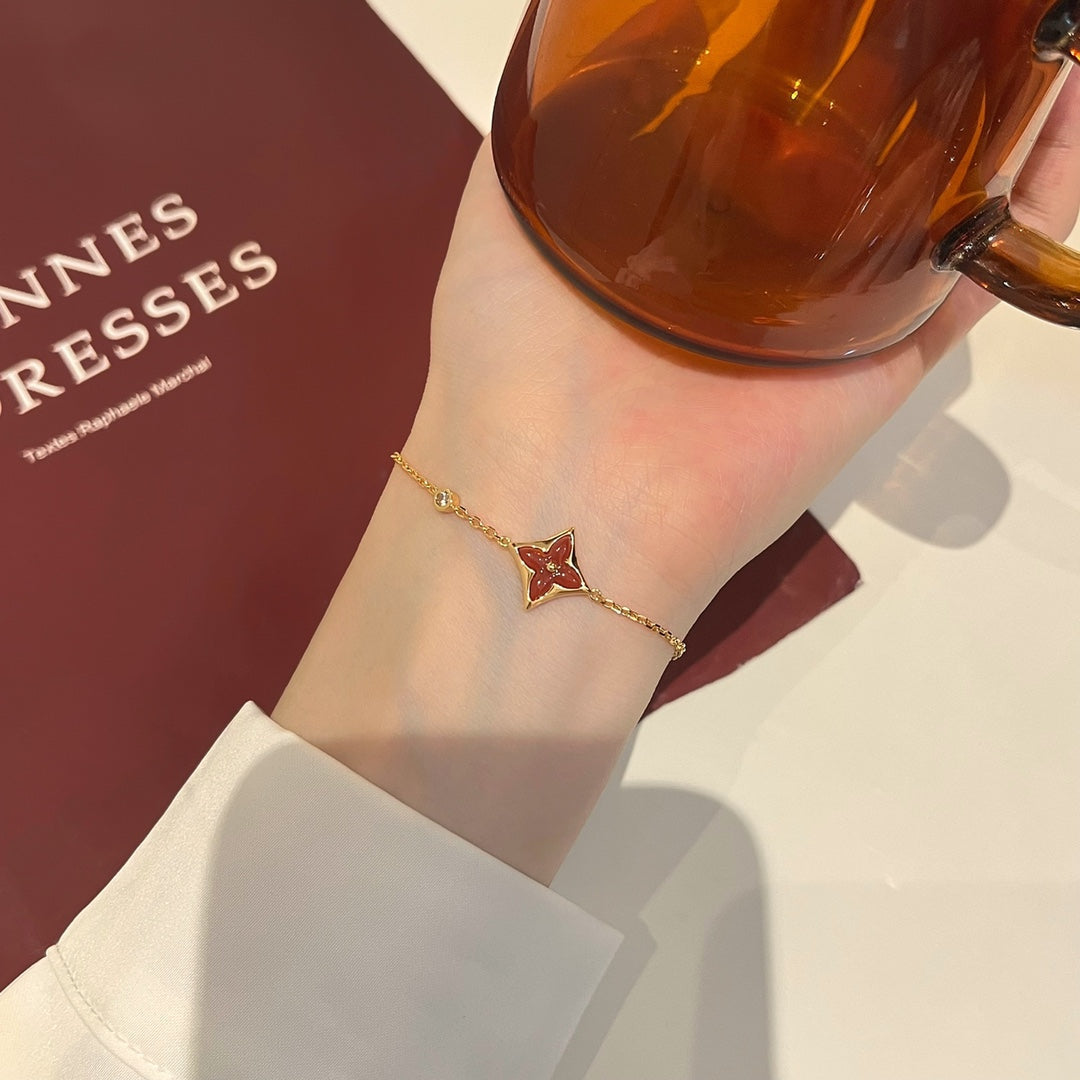 ¡®Aura Jewels¡¯COLOR STAR CARNELIAN PINK GOLD DIAMOND BRACELET