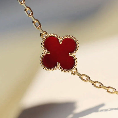 ¡®Aura Jewels¡¯CLOVER 20 MOTIFS CARNELIAN NECKLACE