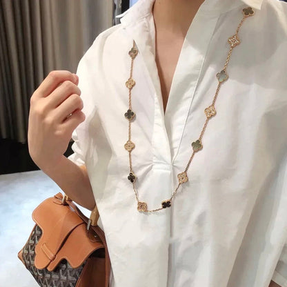 ¡®Aura Jewels¡¯CLOVER 20 MOTIFS DARK MOP DIAMOND  NECKLACE