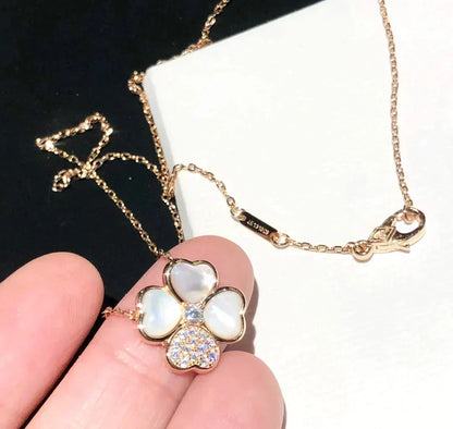 ¡®Aura Jewels¡¯CLOVER MOP DIAMOND ROSE GOLD NECKLACE
