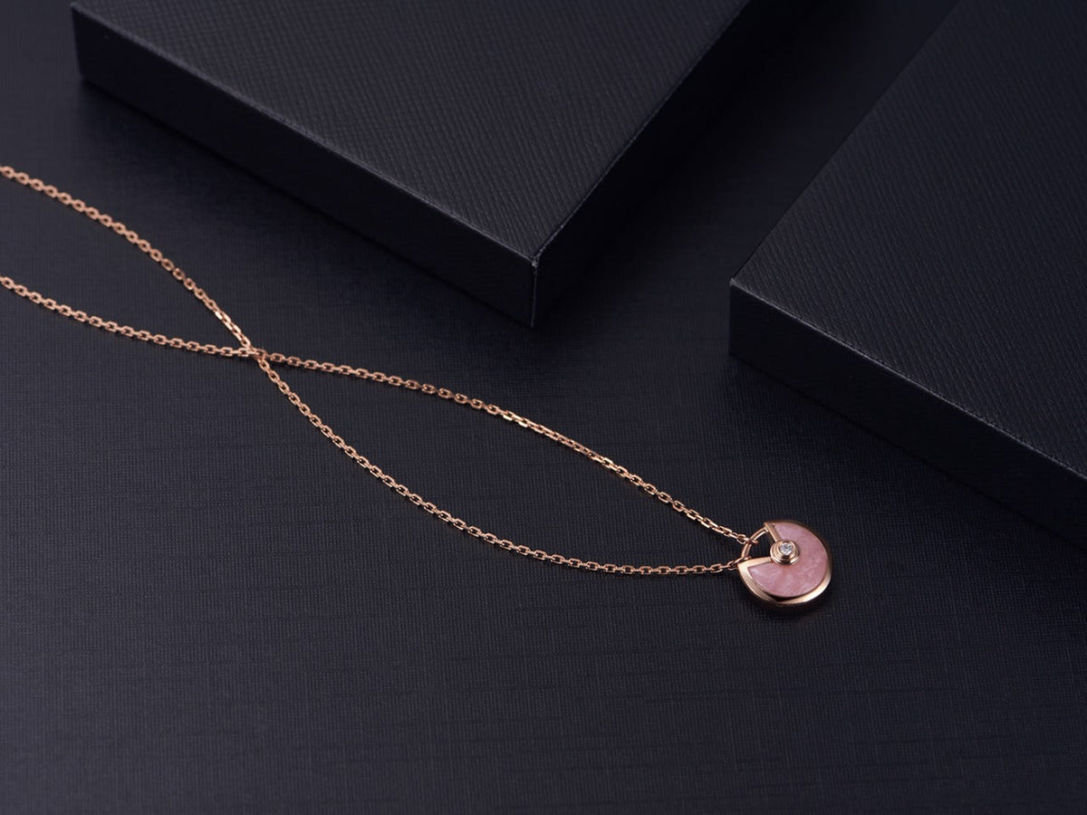 ¡®Aura Jewels¡¯AMULETTE ROSE GOLD PINK MOP NECKLACE