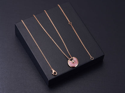 ¡®Aura Jewels¡¯AMULETTE ROSE GOLD PINK MOP NECKLACE