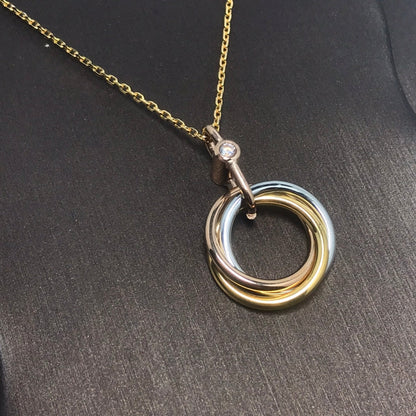 ¡®Aura Jewels¡¯TRINITY SILVER GOLD PINK GOLD NECKLACE