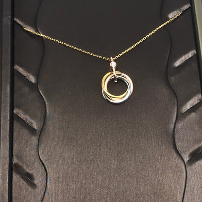 ¡®Aura Jewels¡¯TRINITY SILVER GOLD PINK GOLD NECKLACE