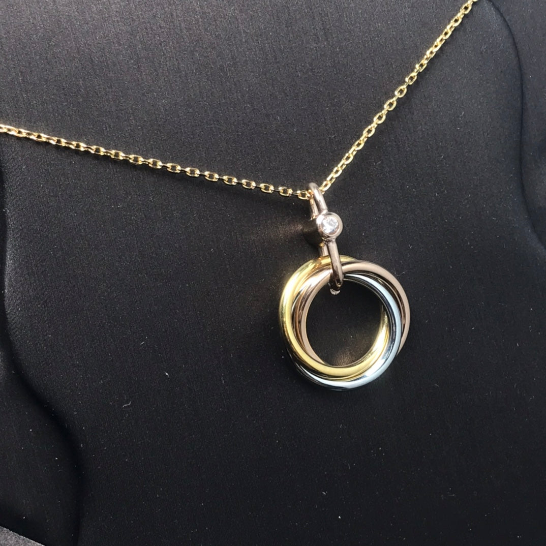 ¡®Aura Jewels¡¯TRINITY SILVER GOLD PINK GOLD NECKLACE