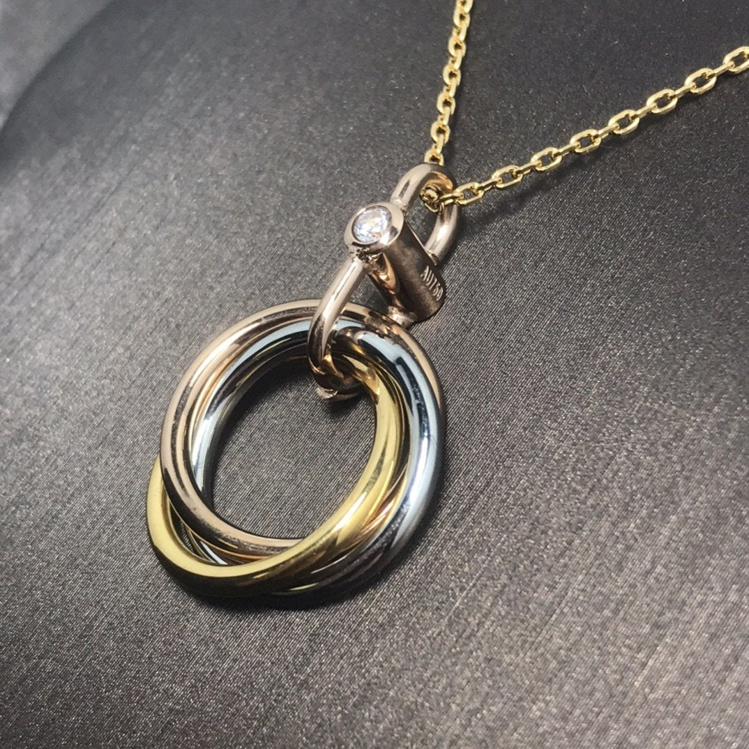 ¡®Aura Jewels¡¯TRINITY SILVER GOLD PINK GOLD NECKLACE