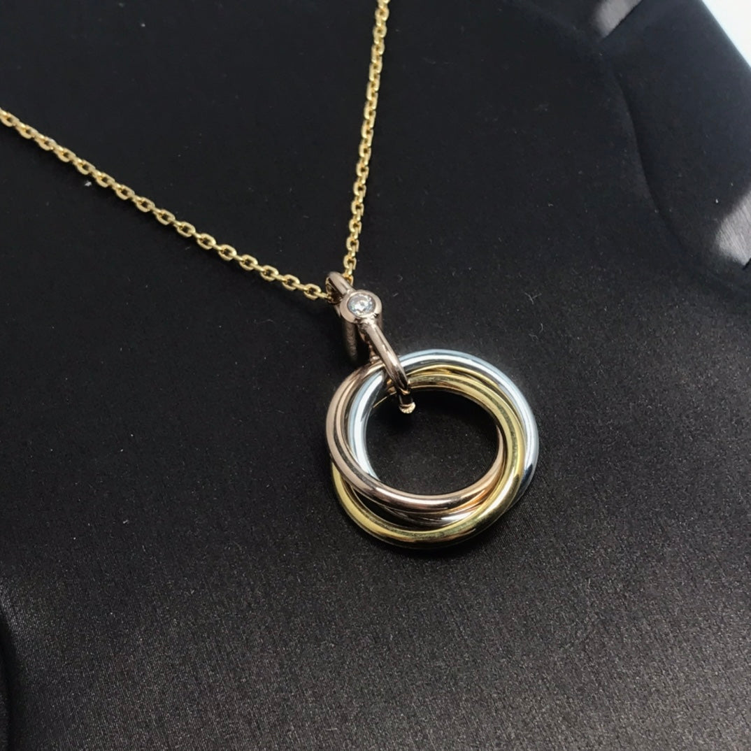 ¡®Aura Jewels¡¯TRINITY SILVER GOLD PINK GOLD NECKLACE