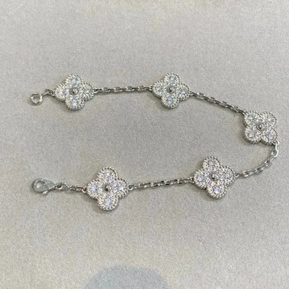 [Aura Jewels] New  CLOVER 5 MOTIF FULL DIAMOND BRACELET COLLECTION