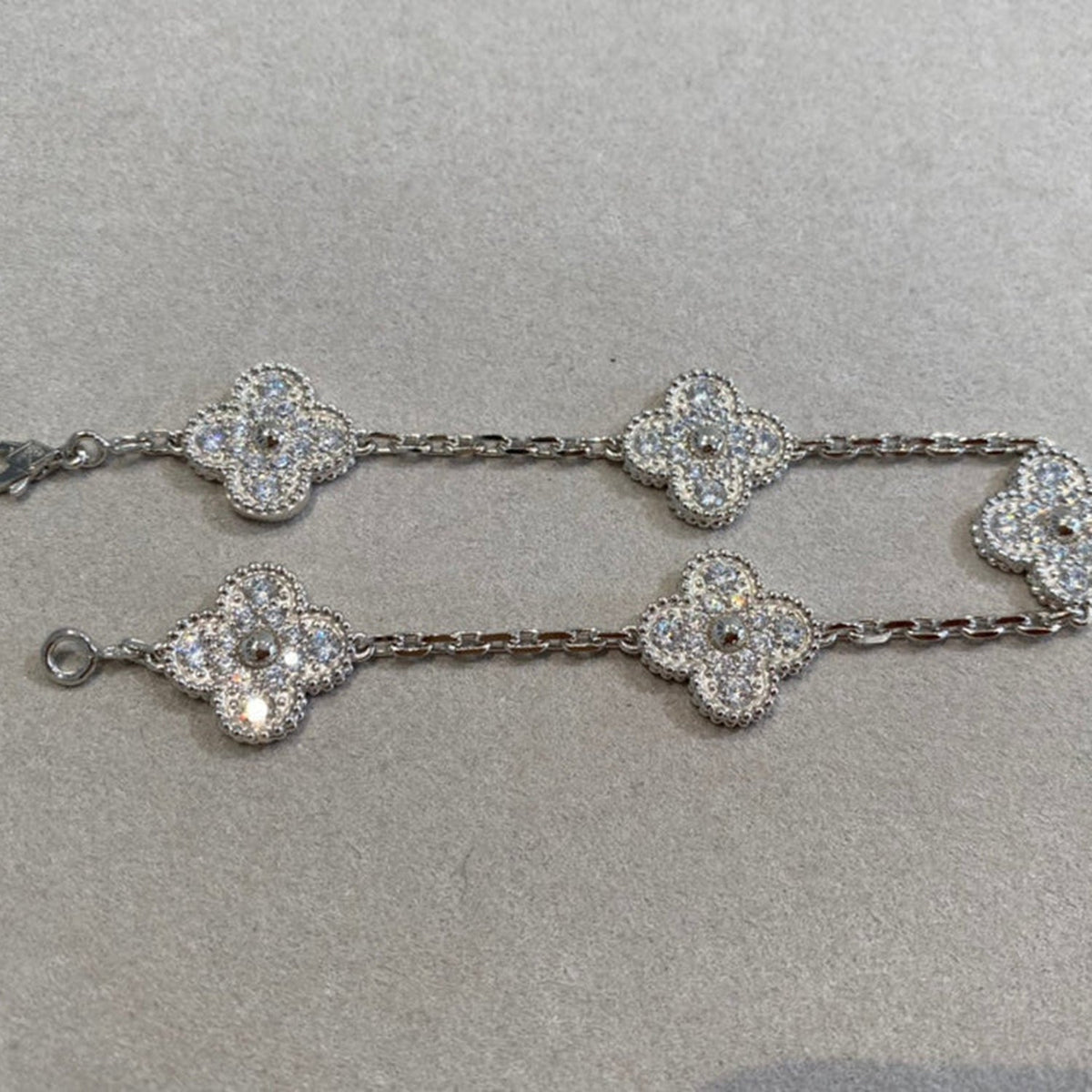[Aura Jewels] New  CLOVER 5 MOTIF FULL DIAMOND BRACELET COLLECTION