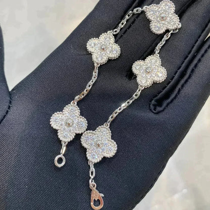[Aura Jewels] New  CLOVER 5 MOTIF FULL DIAMOND BRACELET COLLECTION