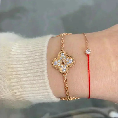 [Aura Jewels] New  CLOVER 5 MOTIF FULL DIAMOND BRACELET COLLECTION