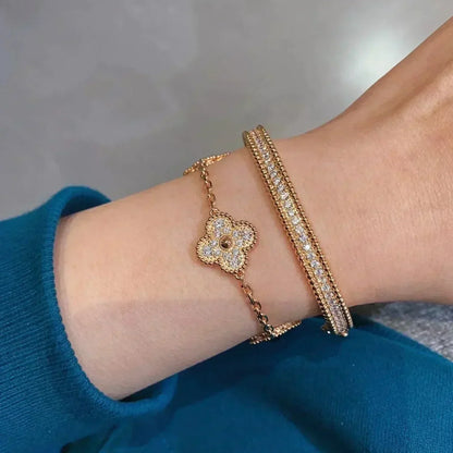[Aura Jewels] New  CLOVER 5 MOTIF FULL DIAMOND BRACELET COLLECTION