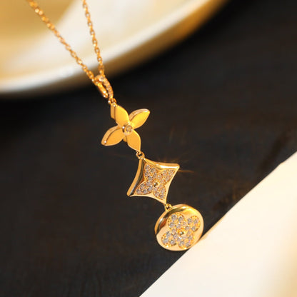 ¡®Aura Jewels¡¯STAR AND SUN DIAMOND PINK GOLD NECKLACE