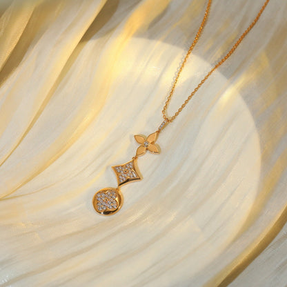 ¡®Aura Jewels¡¯STAR AND SUN DIAMOND PINK GOLD NECKLACE