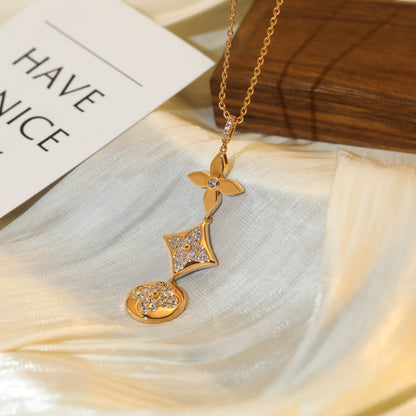 ¡®Aura Jewels¡¯STAR AND SUN DIAMOND PINK GOLD NECKLACE