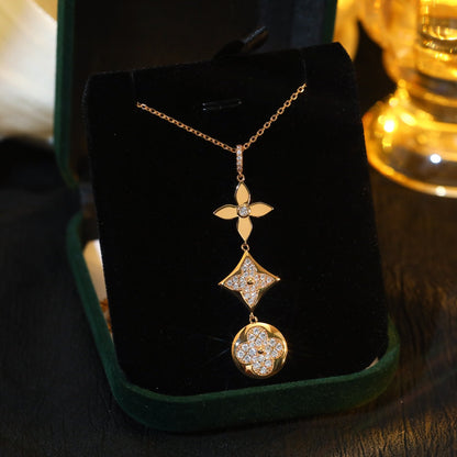 ¡®Aura Jewels¡¯STAR AND SUN DIAMOND PINK GOLD NECKLACE