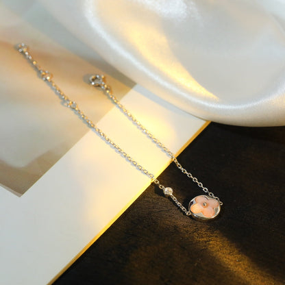 ¡®Aura Jewels¡¯SUN MOTIF PINK MOP SILVER BRACELET