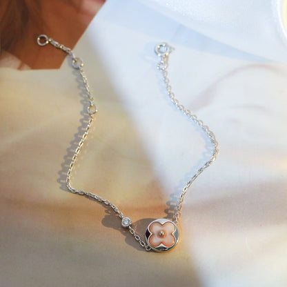 ¡®Aura Jewels¡¯SUN MOTIF PINK MOP SILVER BRACELET