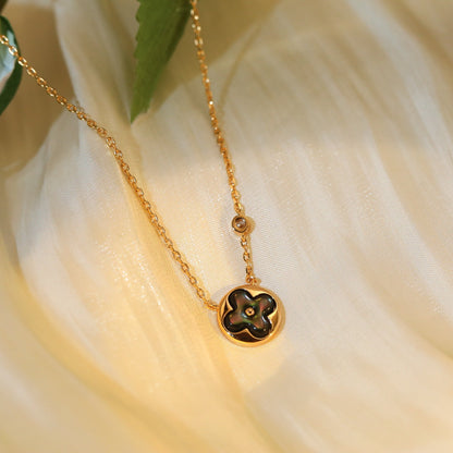 ¡®Aura Jewels¡¯SUN PEDANT PINK GOLD 1 DIAMOND NECKLACE