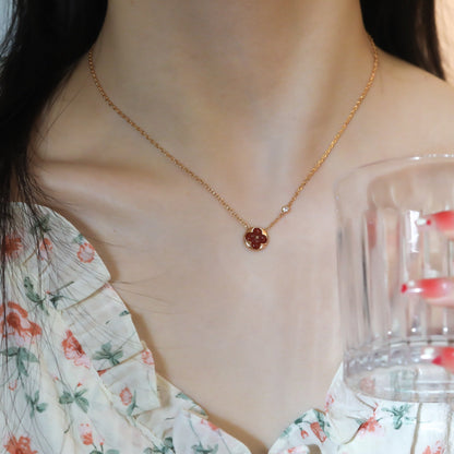 ¡®Aura Jewels¡¯SUN PEDANT PINK GOLD 1 DIAMOND NECKLACE