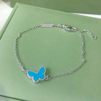 ¡®Aura Jewels¡¯BUTTERFLY TURQUOISE BUTTERFLY BRACELET SILVER
