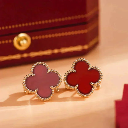 ¡®Aura Jewels¡¯CLOVER MEDIUM 1 MOTIFS CARNELIAN  EARRINGS