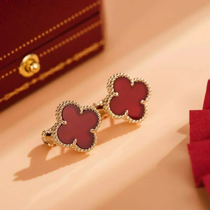 ¡®Aura Jewels¡¯CLOVER MEDIUM 1 MOTIFS CARNELIAN  EARRINGS