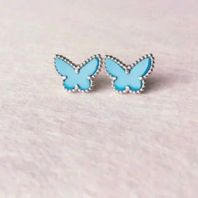 ¡®Aura Jewels¡¯BUTTERFLY TURQUOISE EARRINGS SILVER