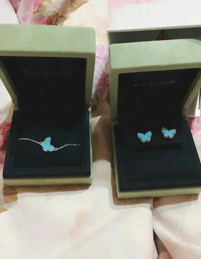 ¡®Aura Jewels¡¯BUTTERFLY TURQUOISE EARRINGS SILVER