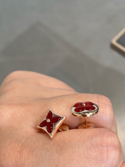¡®Aura Jewels¡¯STAR AND SUN PINK GOLD CARNELIAN STUD EARRINGS