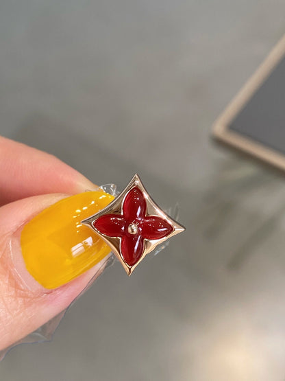 ¡®Aura Jewels¡¯STAR AND SUN PINK GOLD CARNELIAN STUD EARRINGS