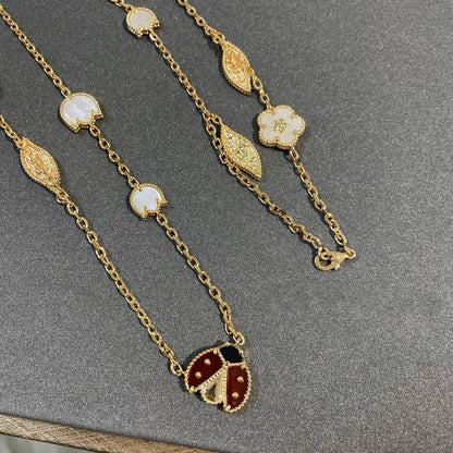 ¡®Aura Jewels¡¯LUCKY SPRING 15 MOTIFS GOLD NECKLACE