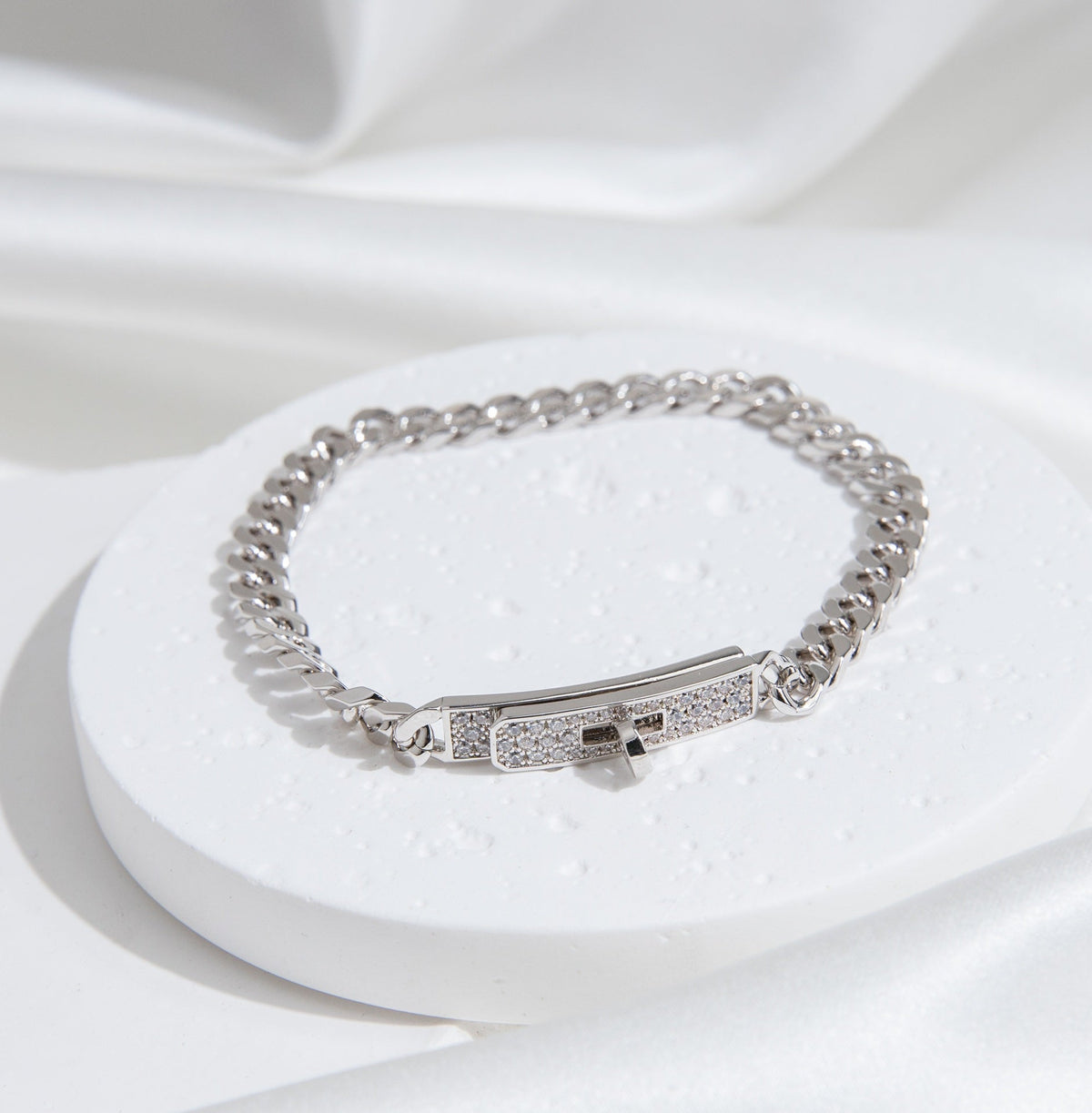 ¡®Aura Jewels¡¯KELLY CHAIN SILVER DIAMOND BRACELET