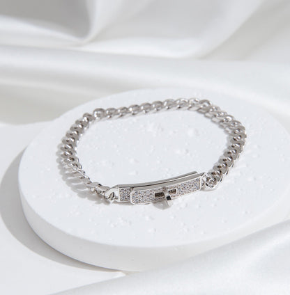 ¡®Aura Jewels¡¯KELLY CHAIN SILVER DIAMOND BRACELET