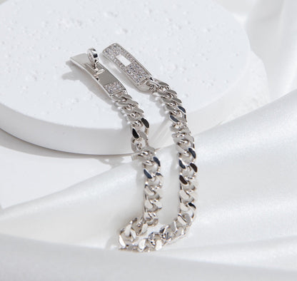 ¡®Aura Jewels¡¯KELLY CHAIN SILVER DIAMOND BRACELET
