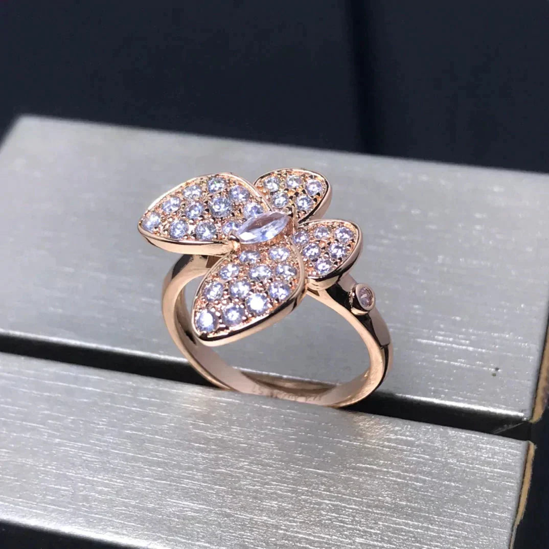 ¡®Aura Jewels¡¯BUTTERFLY PINK GOLD DIAMOND RING